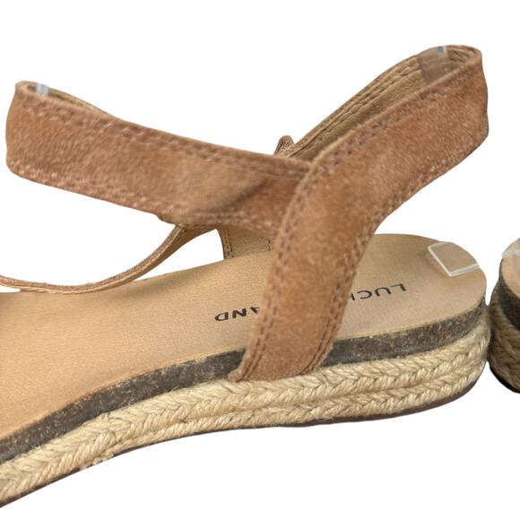 Lucky Brand Gabrien Suede Leather Espadrille Ankle Strap Sandals Shoes sz 9 M - Picture 4 of 16